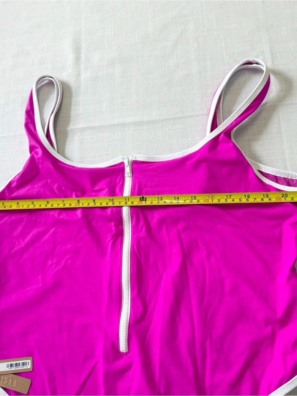 Skims Pink White Sporty Zipper Scoop One Piece Swimsuit Women’s Plus Size 4X